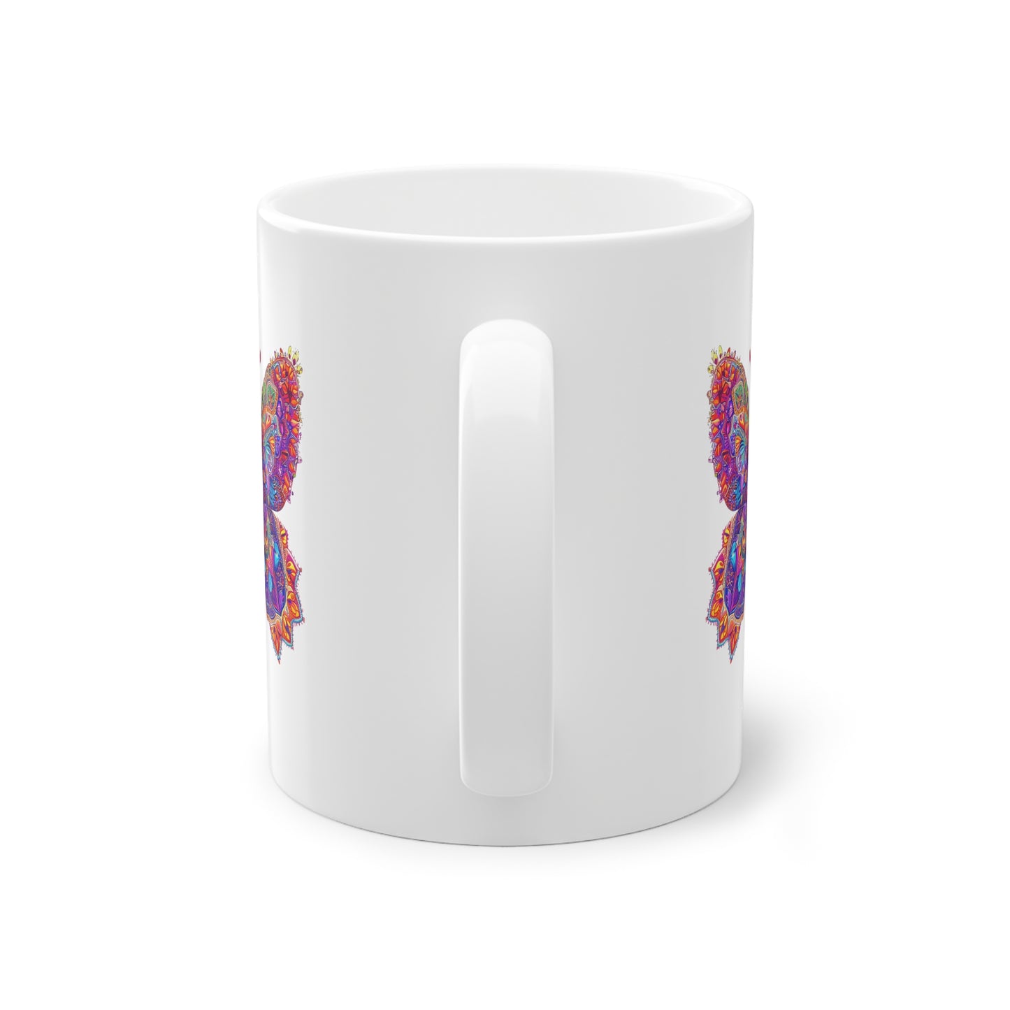 Weisse Mandala Tasse Schmetterling 1