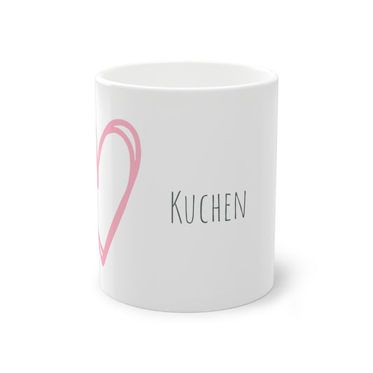 Weisse Partnertasse "Kuchen & Sahne"