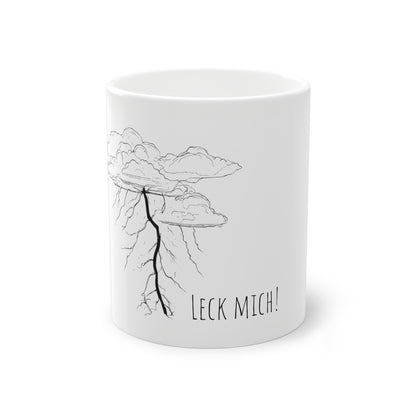 Weisse Pöbel Tasse Blitz "Leck mich"