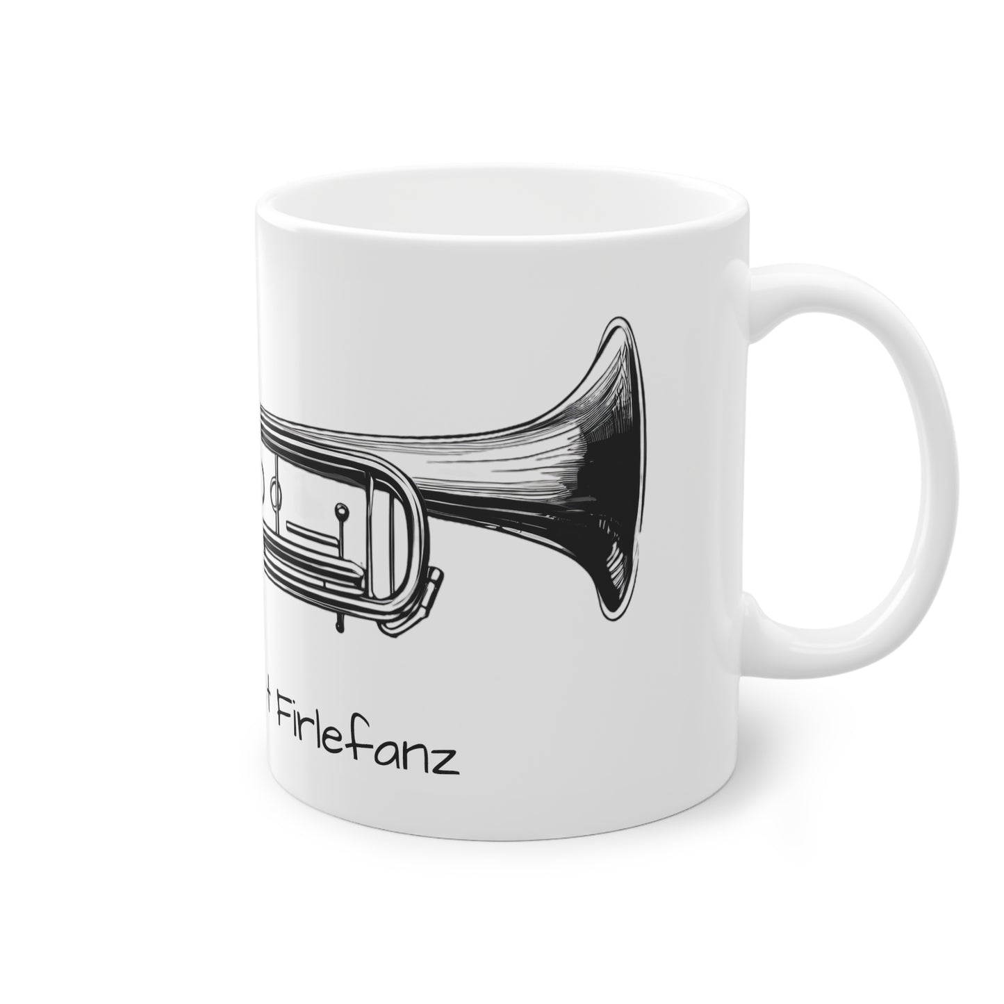 Weisse Musik Tasse "Trompete"