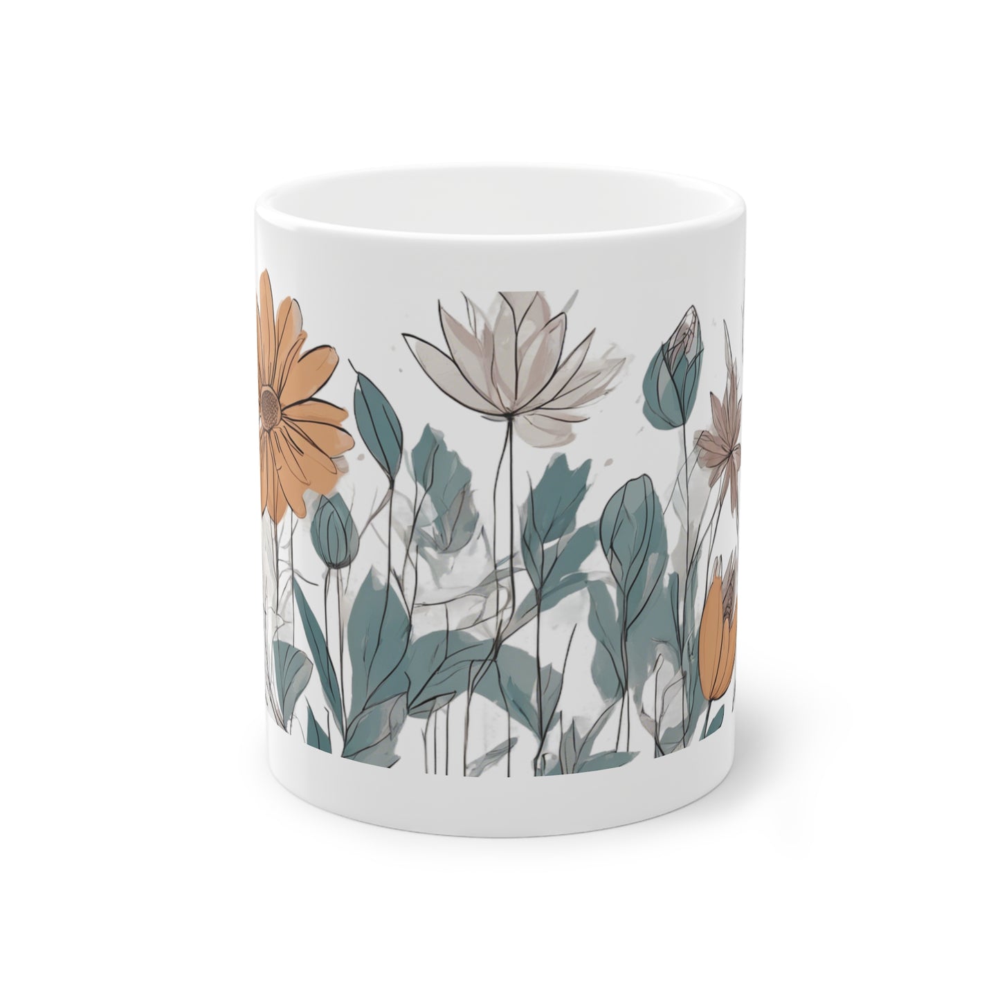 Weisse Boho Tasse Blumen 3