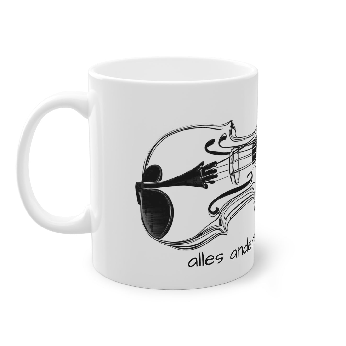 Weisse Musik Tasse "Violine"