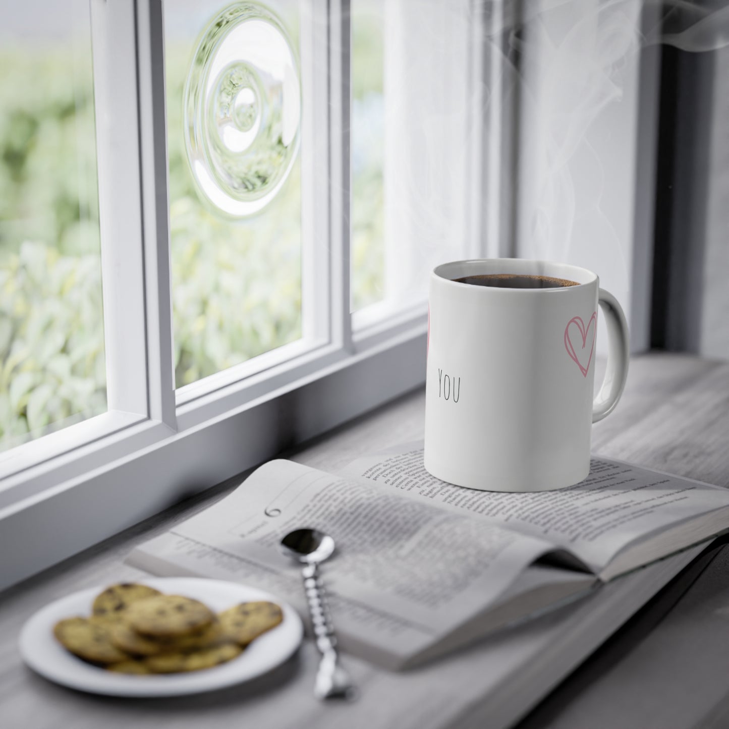 Weisse Partnertasse "I love You"