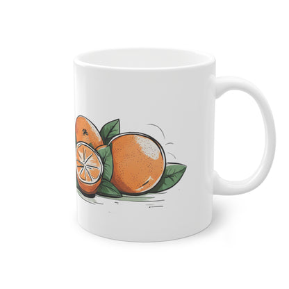 Weisse Tasse "Orangen"